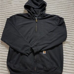 Carhartt Men's Loose Fit Black Fleece Full Zip Hooded Hoodie Size XL
